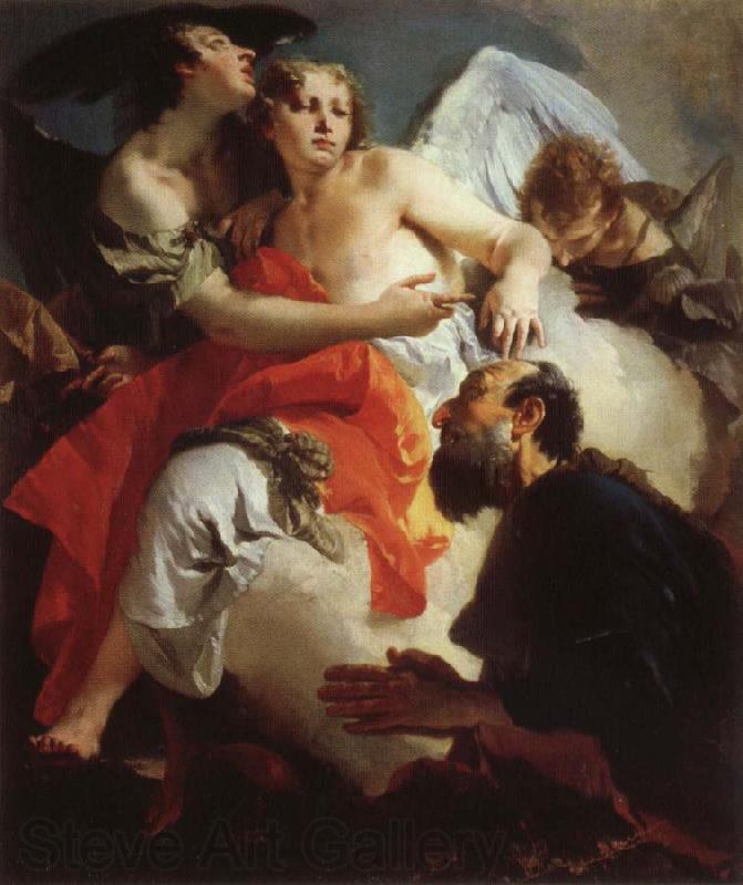 Giambattista Tiepolo Abraham and the Angels Norge oil painting art